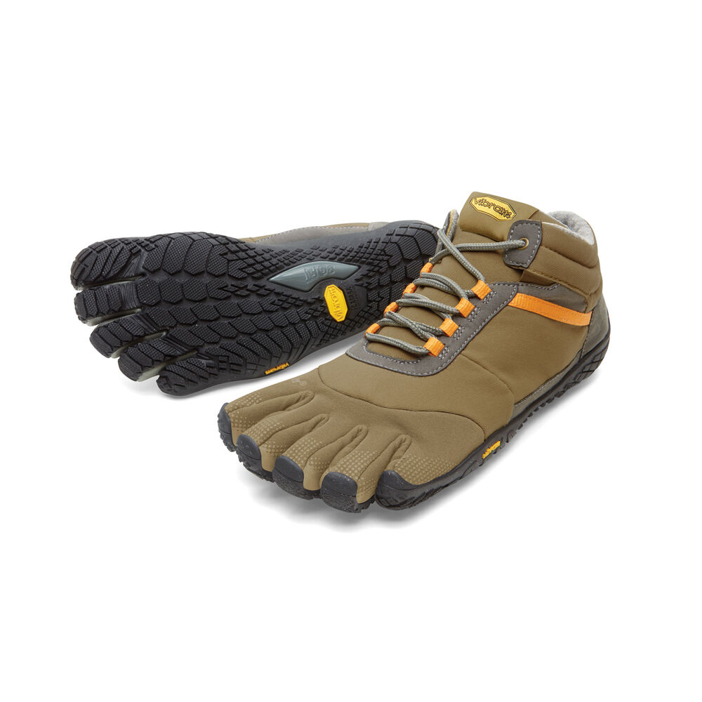 Vibram Fivefingers Trek Ascent Insulated Sample Mens Hiking Shoes Khaki/Orange Australia (CZF420561)